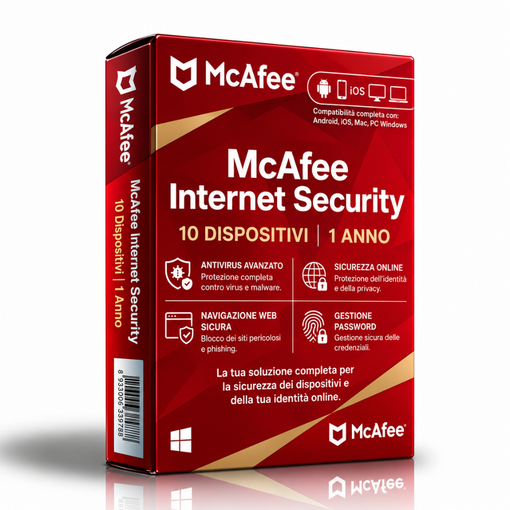 McAfee Internet Security - 10 Dispositivi - 1 Anno