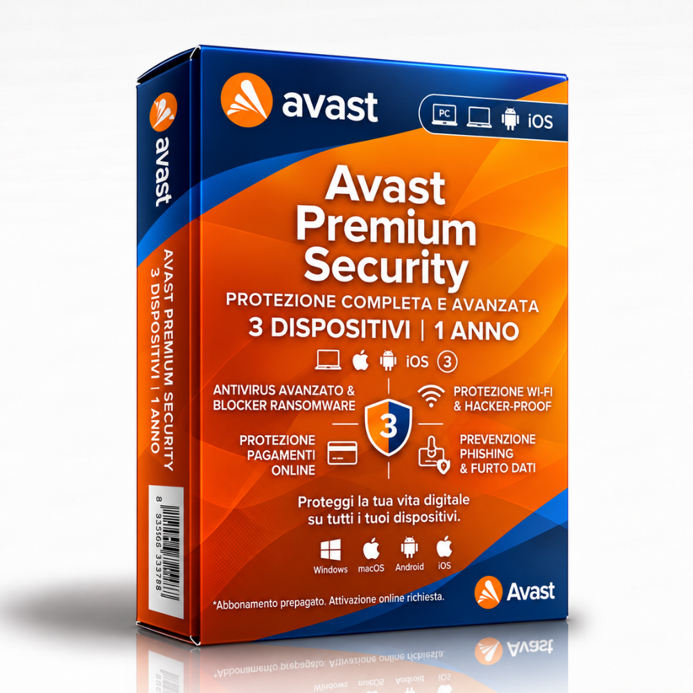 Avast Premium Security per 3 Dispositivi