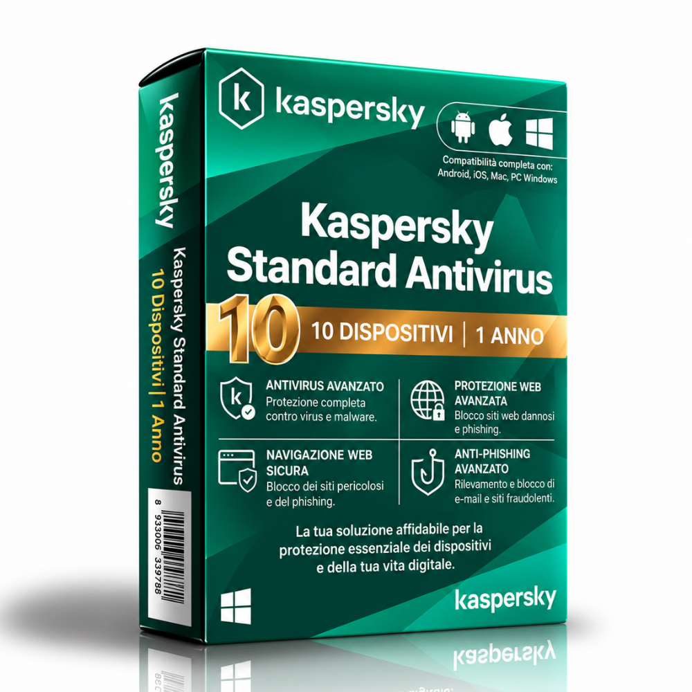 Kaspersky Standard Antivirus - 10 Dispositivi - 1 Anno