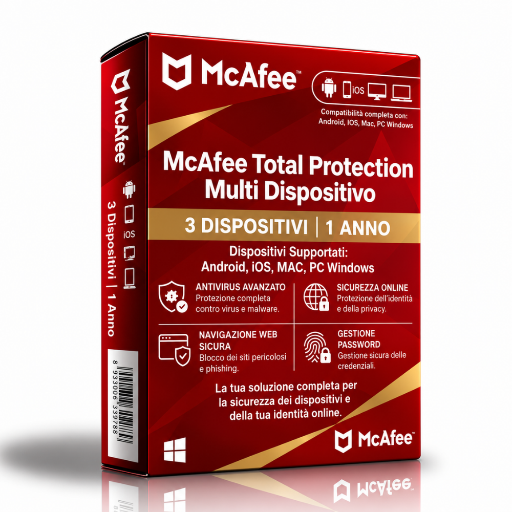 McAfee Total Protection - 3 Dispositivi - 1 Anno