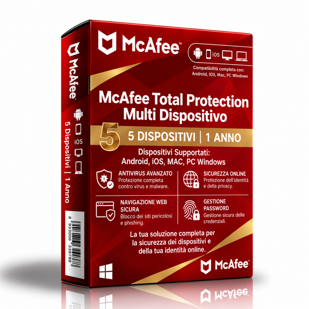 McAfee Total Protection - 5 Dispositivi - 1 Anno