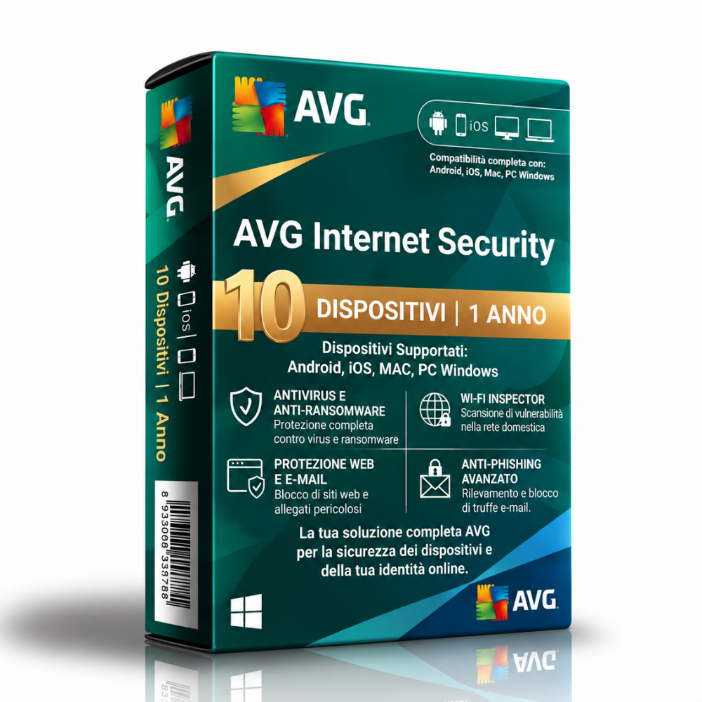 AVG Internet Security - 10 Dispositivi - 1 Anno