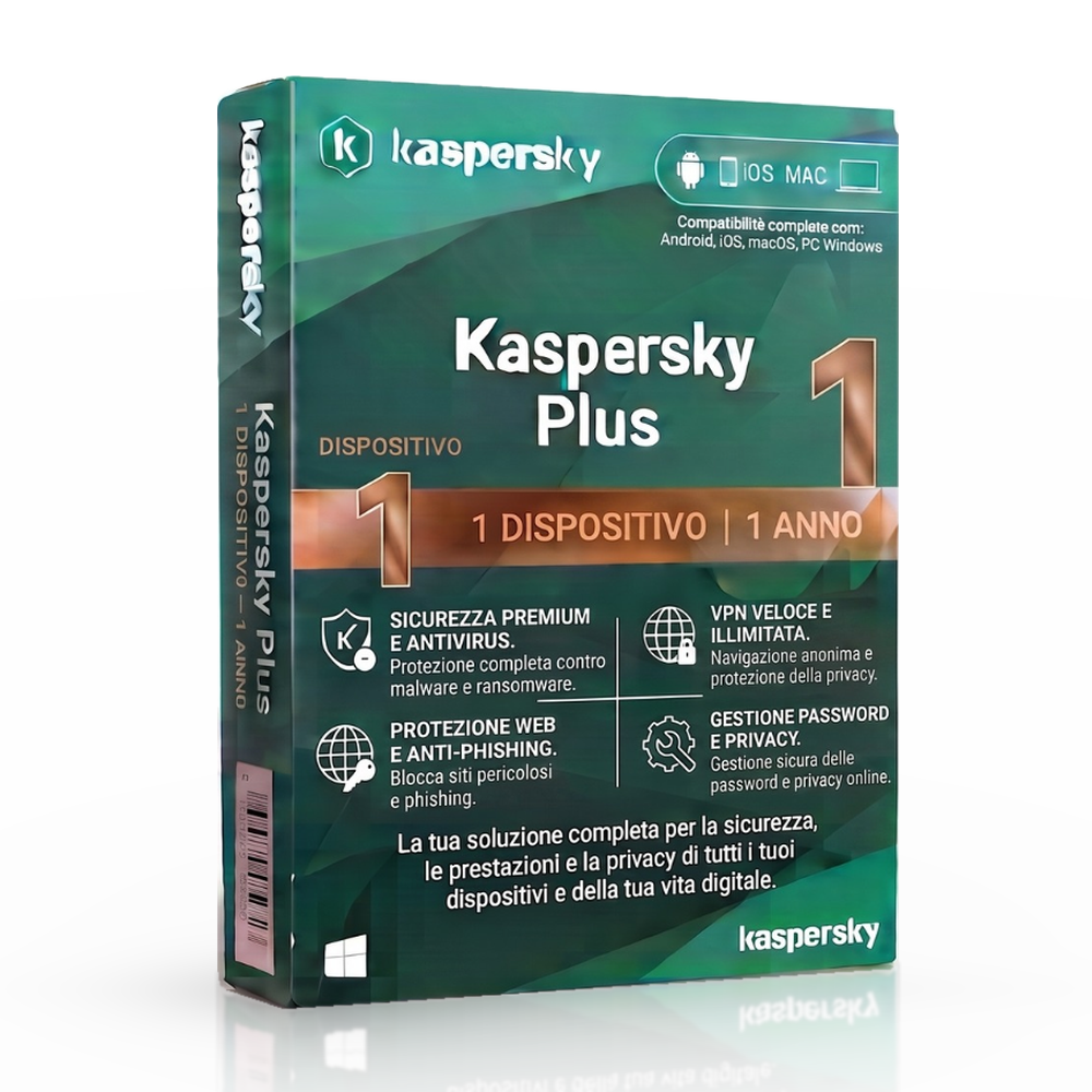 Kaspersky Plus - 1 Dispositivo - 1 Anno