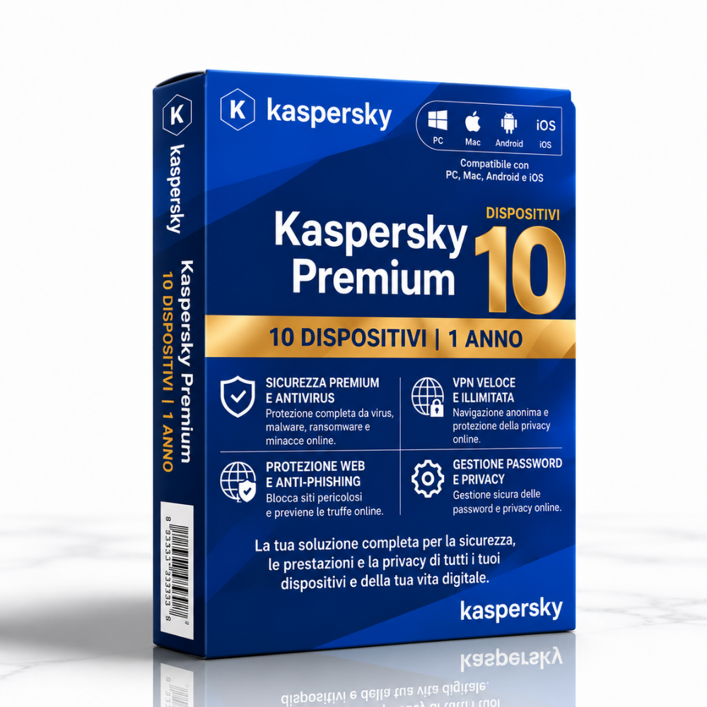 Kaspersky Premium - 10 Dispositivi - 1 Anno